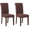 Clp Set De 2 Sillas De Comedor Lisburn En Tela O Terciopelo Marrón 63x45x98 Cm