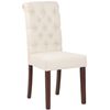 Clp Set De 2 Sillas De Comedor Lisburn En Tela O Terciopelo Crema 63x45x98 Cm