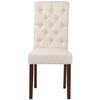 Clp Set De 2 Sillas De Comedor Lisburn En Tela O Terciopelo Crema 63x45x98 Cm