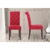 Clp Set De 2 Sillas De Comedor Lisburn En Tela O Terciopelo Rojo 63x45x98 Cm