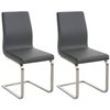 Clp Set De 2 Sillas De Comedor Belfort En Polipiel Simil Cuero Gris 50x40x90 Cm