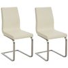 Clp Set De 2 Sillas De Comedor Belfort En Polipiel Simil Cuero Crema 50x40x90 Cm