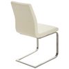 Clp Set De 2 Sillas De Comedor Belfort En Polipiel Simil Cuero Crema 50x40x90 Cm