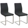 Clp Set De 2 Sillas De Comedor Belfort Tela Gris Oscuro 50x40x90 Cm