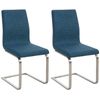 Clp Set De 2 Sillas De Comedor Belfort Tela Azul 50x40x90 Cm