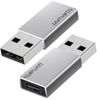 Lote De 2 Adaptadores Usb A Usb C Carga Y Transferencia 5gb/s 4smarts Plateado