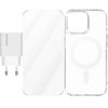 Pack 3 En 1 Iphone 15 Funda Magsafe Cristal Templado Cargador Usb-c 20w 4smarts