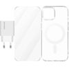 Pack 3 En 1 Iphone 15 Plus Funda Magsafe Cristal Templado Cargador Usb-c 20w