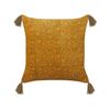 Conjunto De 2 Cojines De Terciopelo Amarillo Mostaza 45 X 45 Cm Borlas Rheum - Amarillo