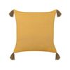 Conjunto De 2 Cojines De Terciopelo Amarillo Mostaza 45 X 45 Cm Borlas Rheum - Amarillo