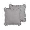 Conjunto De 2 Cojines De Lino Gris 45 X 45 Cm Borlas Flecos Accesorio Glabra - Gris