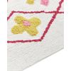 Alfombra De Algodón Blanco Rosa Amarillo 160 X 230 Cm Geométrico Borlas Cavus - Blanco