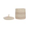 Conjunto De 2 Cestas De Algodón Beige Claro Rosa 32 Cm A Rayas Tapa Silopi - Beige