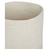 Cesta De Algodón Blanco Crema 52 Cm Patrón A Rayas Tapa Accesorio Boho Silopi - Blanco