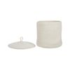 Conjunto De 2 Cestas De Algodón Blanco Crema 32 Cm A Rayas Tapa Accesorio Silopi - Blanco