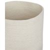 Conjunto De 2 Cestas De Algodón Blanco Crema 32 Cm A Rayas Tapa Accesorio Silopi - Blanco