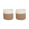 Conjunto De 2 Cestas De Algodón Beige Natural Blanco 31 Cm Trenzado Ardesen - Beige