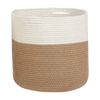 Conjunto De 2 Cestas De Algodón Beige Natural Blanco 31 Cm Trenzado Ardesen - Beige