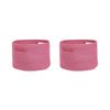 Conjunto De 2 Cestas De Algodón Rosa 20 Cm Trenzado Accesorio Chiniot - Rosa