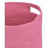 Conjunto De 2 Cestas De Algodón Rosa 20 Cm Trenzado Accesorio Chiniot - Rosa