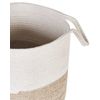 Conjunto De 2 Cestas De Algodón Beige Blanco Tejido Accesorio Decorativo Pazha - Beige