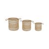 Conjunto De 3 Cestas De Yute Natural Beige Almacenaje Accesorio Decoración Zhob - Natural