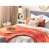 Manta De Poliéster Naranja 200 X 220 Cm Colcha Cubrecama Pelo Suave Accesorio Bjas - Naranja