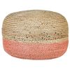 Puf De Yute Natural Rosa Beige 50 X 40 Cm Otomana Relleno Eps Accesorio Duki - Natural