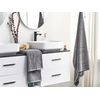 Conjunto De 2 Toallas De Algodón Gris Patrón Chevron Textura Suave Baño Mitiaro - Gris