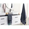 Conjunto De 2 Toallas De Algodón Azul Oscuro Chevron Textura Suave Baño Mitiaro - Azul