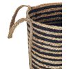 Cesta De Yute Natural Beige Negro 43 Cm Trenzada Almacenaje Accesorio Jhansi - Beige