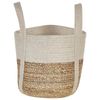 Cesta De Algodón Yute Natural Beige Blanco 30 Cm Trenzado Almacenaje Sonipat - Natural