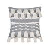 Conjunto De 2 Cojines De Algodón Gris Blanco 45 X 45 Cm Borlas Accesorio Brahea - Gris