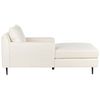 Chaise Longue De Terciopelo Beige Negro Respaldo Reposabrazos Cojín Gueret - Beige