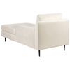 Chaise Longue De Terciopelo Beige Negro Respaldo Reposabrazos Cojín Gueret - Beige