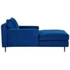 Chaise Longue De Terciopelo Azul Marino Negro Respaldo Reposabrazos Cojín Gueret - Azul