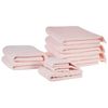 Conjunto De 9 Toallas De Algodón Rosa Pastel Rizo Textura Borlas Baño Atiu - Rosa