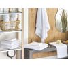 Conjunto De 9 Toallas De Algodón Blanco Rizo Textura Borlas Decorativas Baño Atiu - Blanco