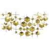 Decoración De Pared De Metal Dorado 89 X 45 Cm Patrón Geométrico Cubos Flerovium - Dorado