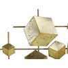 Decoración De Pared De Metal Dorado 89 X 45 Cm Patrón Geométrico Cubos Flerovium - Dorado