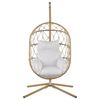 Silla Colgante Con Soporte Beige Blanco Cojín Suave Sala De Estar Exterior Adria - Beige