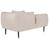 Chaise Longue De Poliéster Beige Claro Negro Derecho Bouclé Patas De Metal Cojín Chevannes - Beige