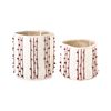 Conjunto De 2 Cestas De Algodón Beige Rojo Almacenaje Ropa Accesorio Boho Khel - Beige