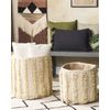 Conjunto De 2 Cestas De Algodón Beige Almacenaje Ropa Accesorio Boho Kakki - Beige