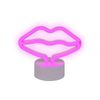 Letrero Led De Neón Rosa Pvc Luces Labios Pilas Accesorio Decorativo Flora - Rosa