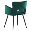 Conjunto De 2 Sillas De Comedor De Terciopelo Verde Esmeralda Negro Sanilac - Verde