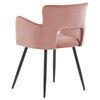 Conjunto De 2 Sillas De Comedor De Terciopelo Rosa Pastel Negro Respaldo Sanilac - Rosa