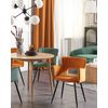 Conjunto De 2 Sillas De Comedor De Terciopelo Naranja Negro Respaldo Sanilac - Naranja