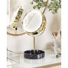 Espejo De Maquillaje Led De Metal Vidrio Dorado Negro 26 Cm Doble Cara Savoie - Dorado