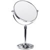 Espejo De Maquillaje De Metal Plateado 20 Cm Tocador Doble Cara Aumento Aveyron - Plateado